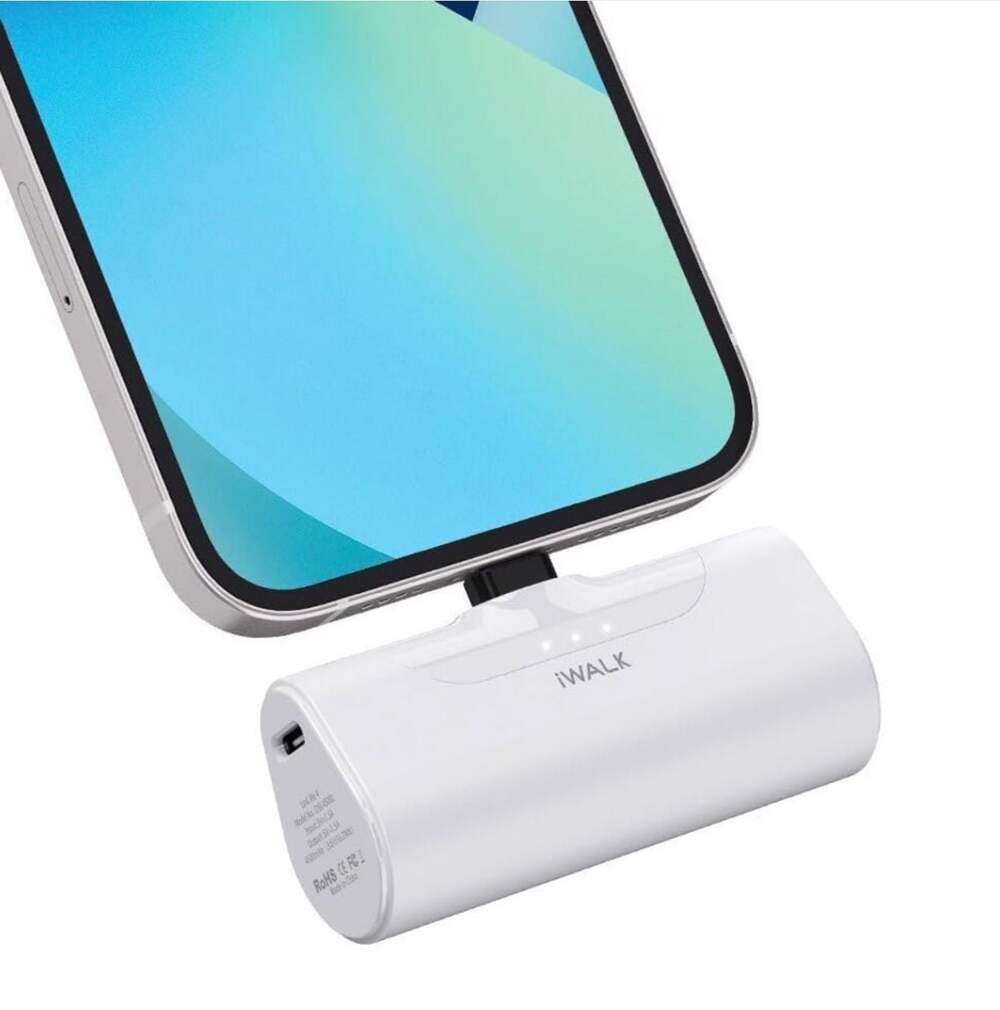 iWALK LinkPod 4500mAh USB-C Portable Battery Charger for iPhone (White)